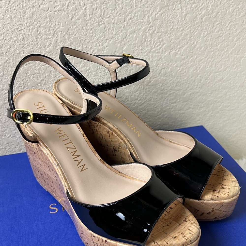 Stuart Weitzman Wedge Open Toes Sandal Size 7 - image 4